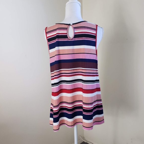 FYVE Scooped Neck Striped Sleeveless Tank Top Multicolor Size Large - Picture 5 of 10